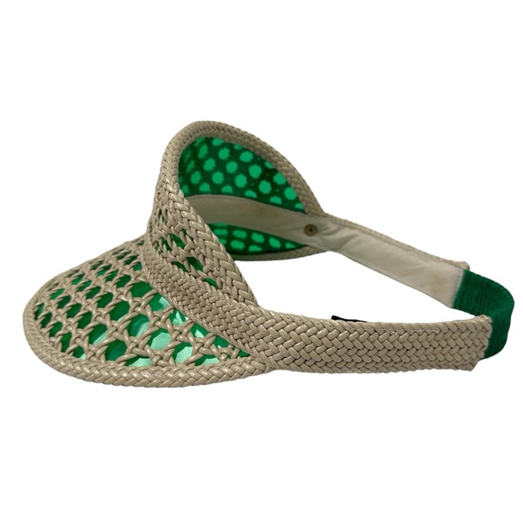 OBEY Green Woven Straw Visor Hat Streetwear Stretch One Size Unisex - Picture 3 of 7